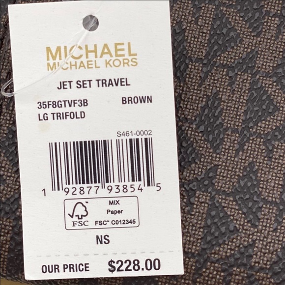 Michael Kors Trifold Wallet Brown - Picture 7 of 9